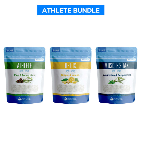 Athlete Bath Soak Bundle (3Pack) Epsom Salt Bath Soaks Special Offer