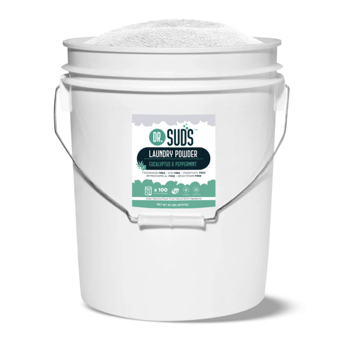 Bulk Size Dr Suds Laundry Powder Eucalyptus Peppermint - Bulk Bucket (40 LBS)