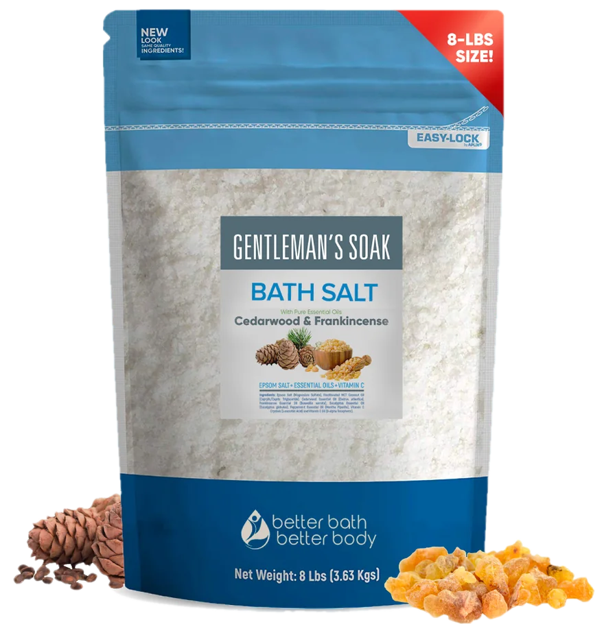 Better Bath Better Body Gentleman's Bath Soak, 8 pound bag, with cedarwood and frankincense botanicals